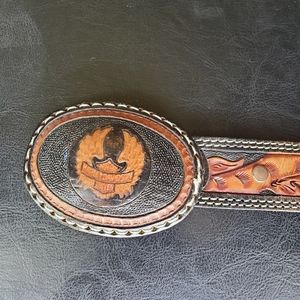 Vintage hand-tooled leather Harley-Davidson belt